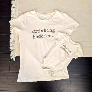 Finn & Emma Drinking Buddies Mama Baby Organic Set 9-12m Bodysuit & T-shirt